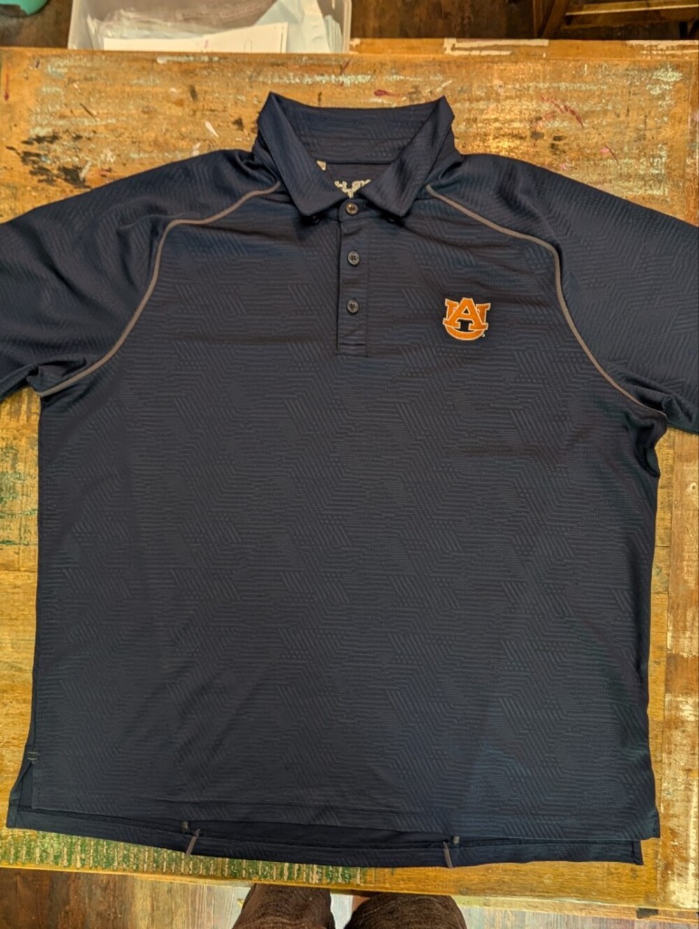 Under Armour Auburn Tigers Polo Shirt Men's 2XL Navy Performance Golf NCAA